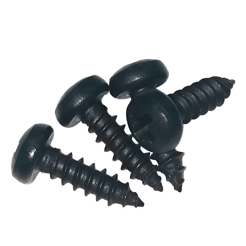 Black Colored Pan Head Philip Cross Slot Self Tapping Screws